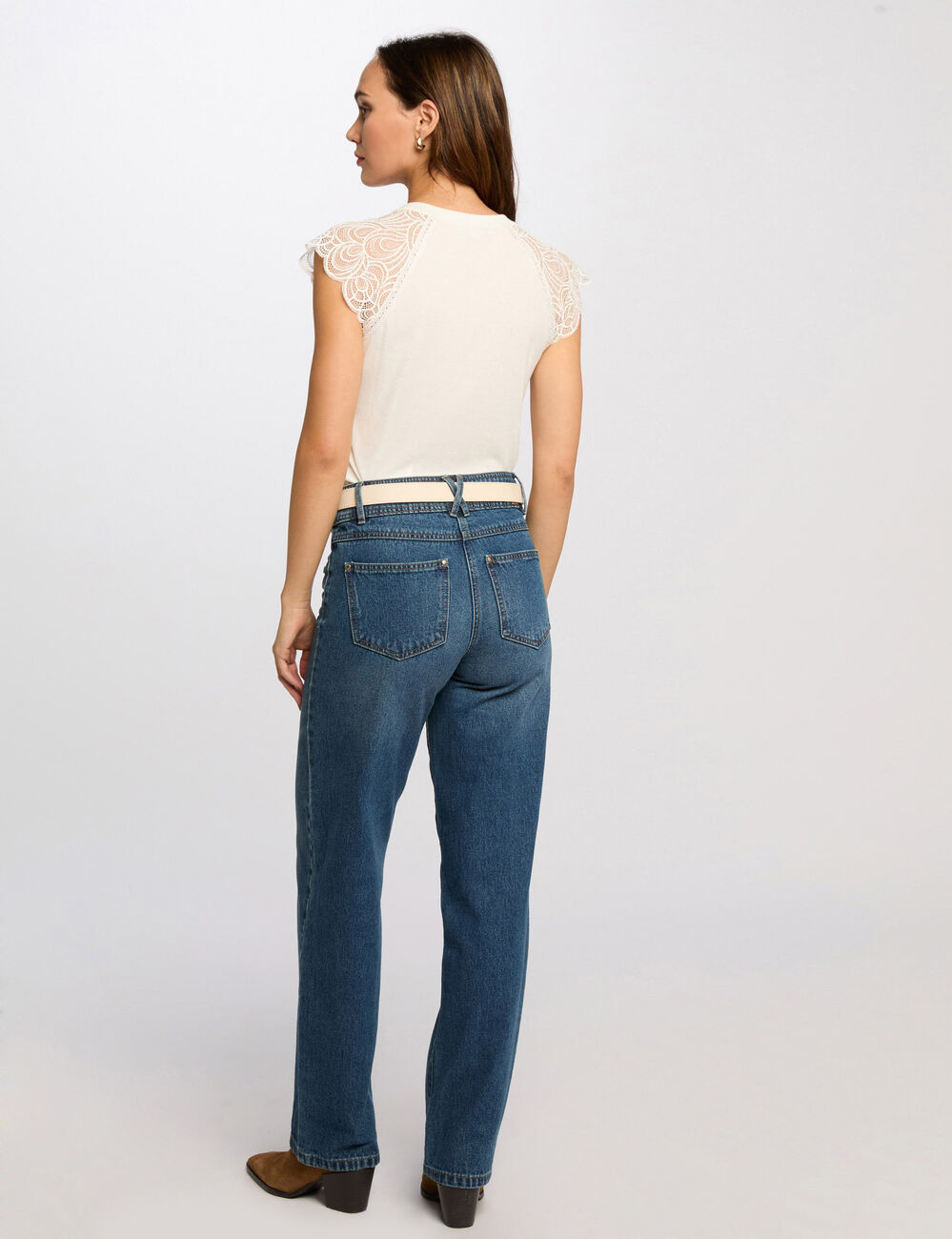 Kurzarm-T-Shirt weiss damen