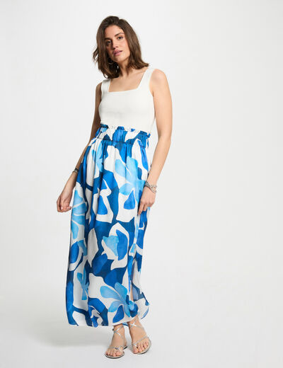 Jupe longue imprimée multicolore femme