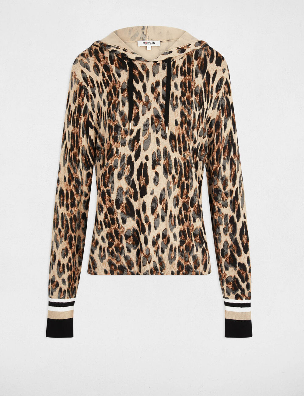 Gerader Hoodie-Pullover mehrfarbig damen