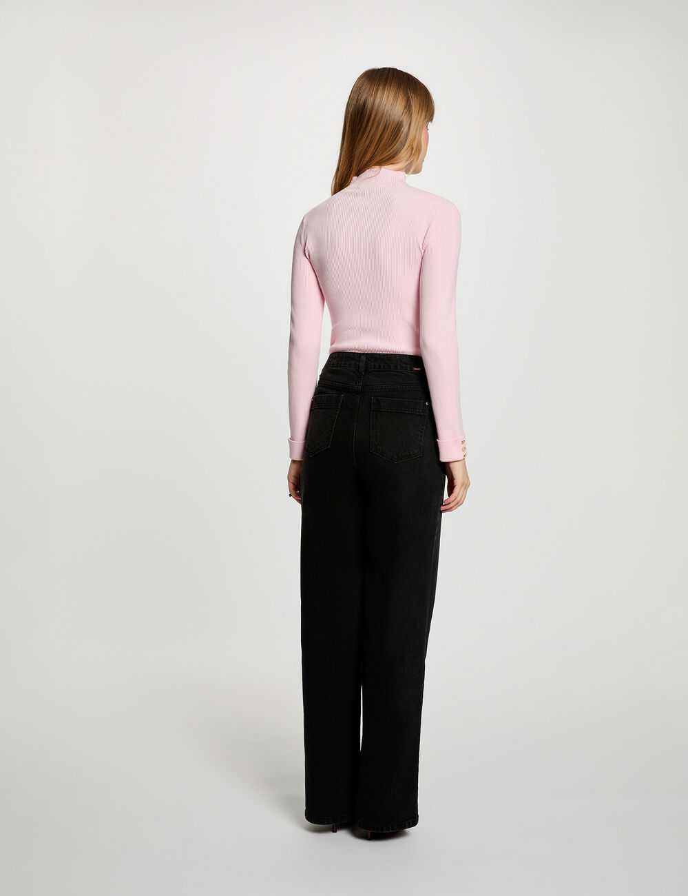 Pullover mit Stehkragen pastellrosa damen