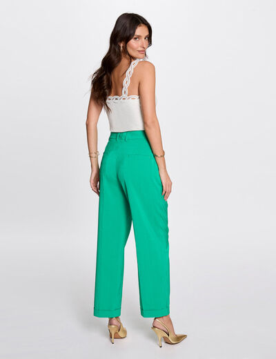 Gerade geschnittene Hose mit Abnähern smaragdgrün damen