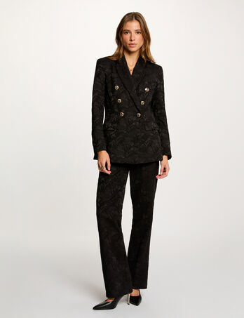 Slim hochgeschnittene Hose schwarz damen