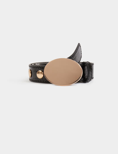 Schmaler Nietengürtel schwarz damen