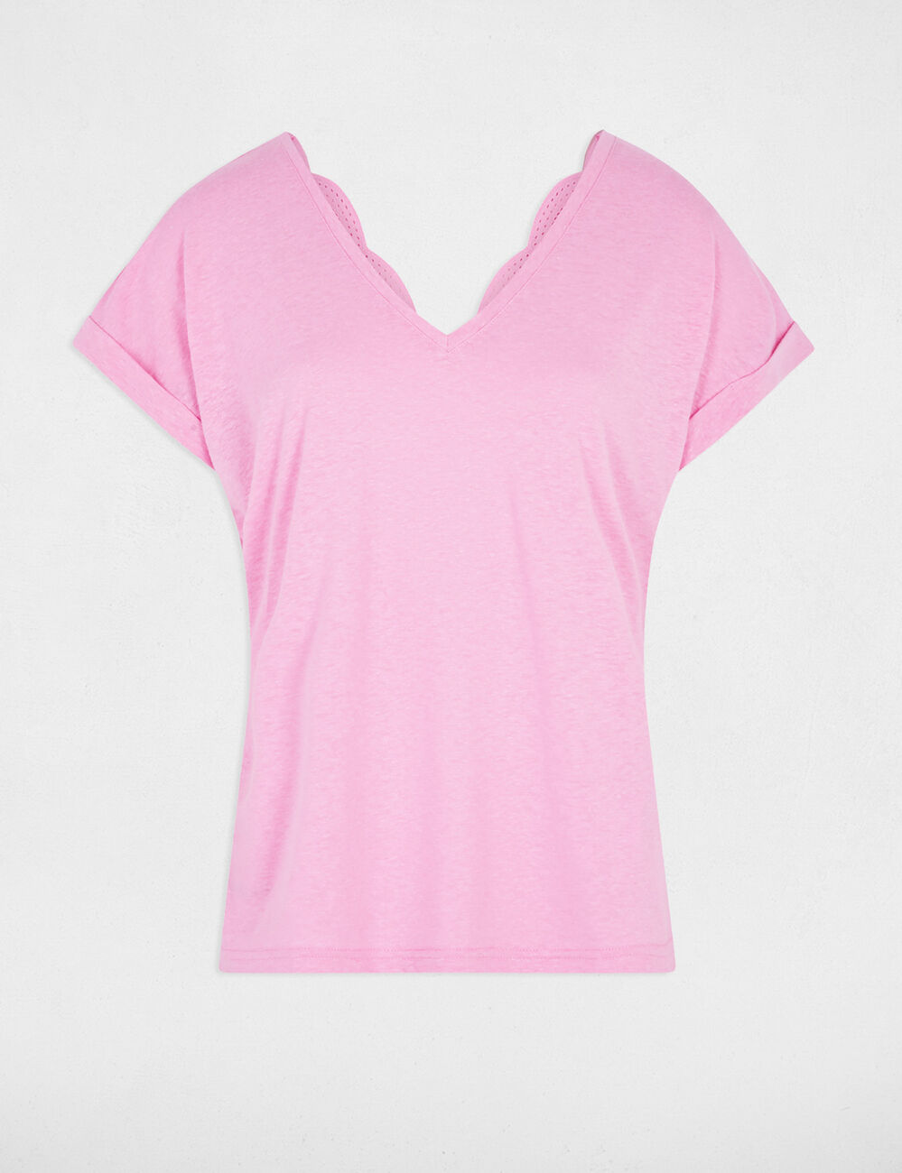 Kurzarm-T-Shirt rosa damen