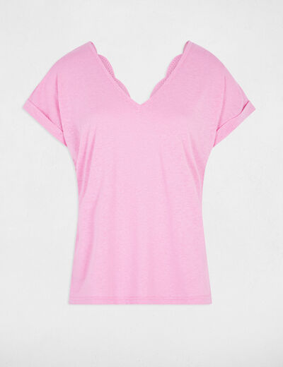 Kurzarm-T-Shirt rosa damen