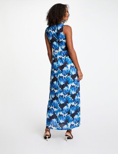 Robe longue droite imprimée multicolore femme
