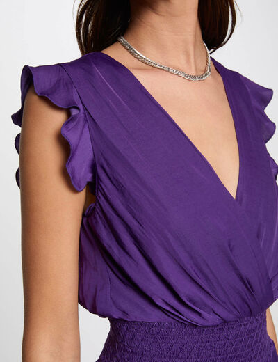 Langer, fließender Jumpsuit violett damen