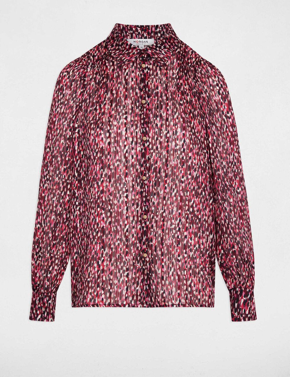 Bedrucktes Voile-Hemd mehrfarbig damen