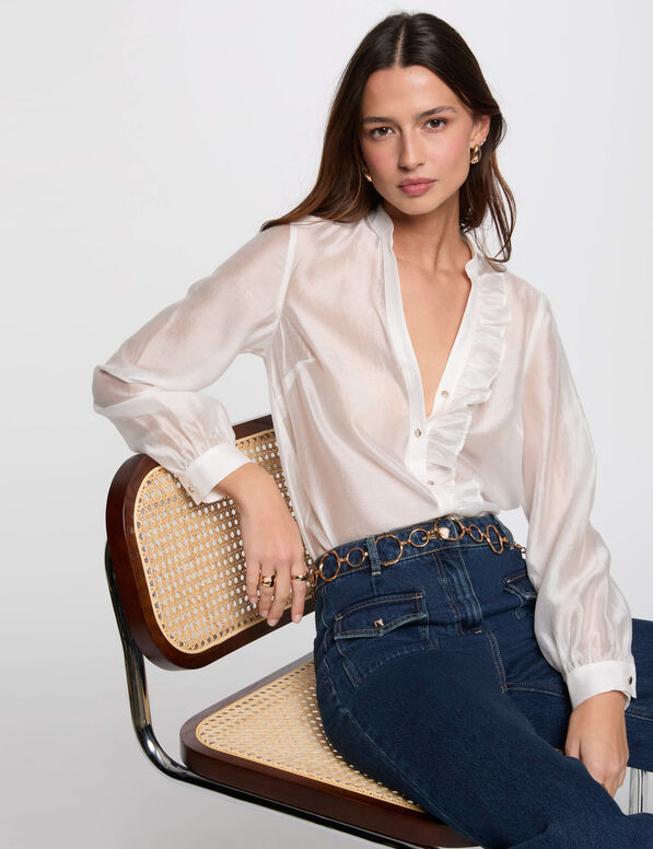 chemise manches longues blanc femme Chemise manches longues blanc femme