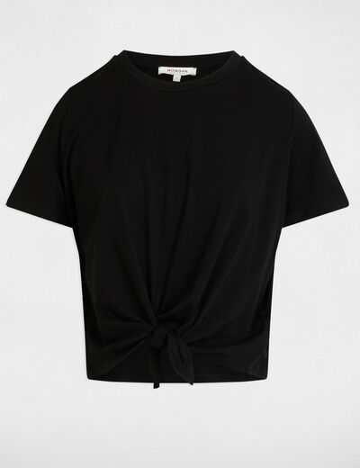 T-shirt mit kurzen Ärmeln schwarz damen