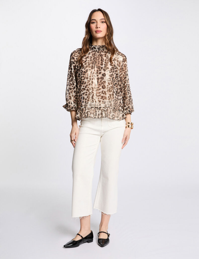 bedruckte bluse mit 34 armeln mehrfarbig damen Bedruckte Bluse mit 3/4-Ärmeln mehrfarbig damen