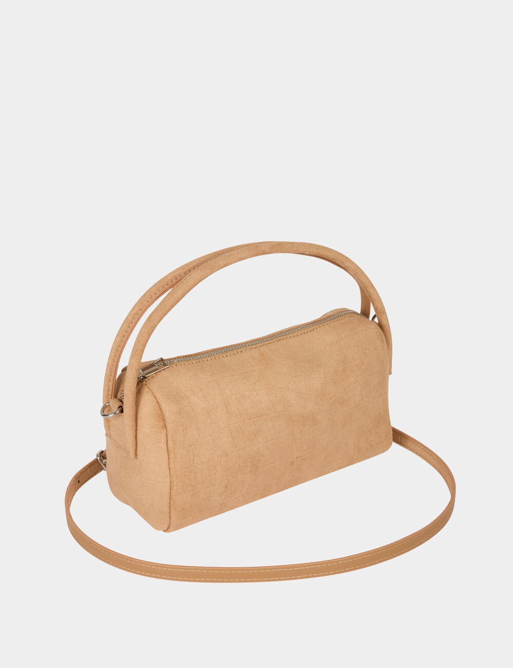Umh&auml;ngetasche aus Kunstleder beige damen