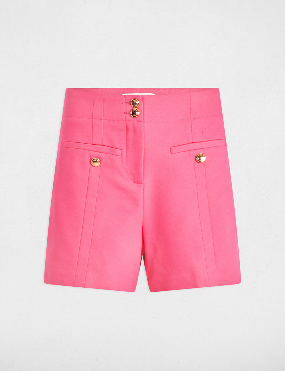 Short droit à pinces rose femme