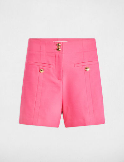 Short droit à pinces rose femme