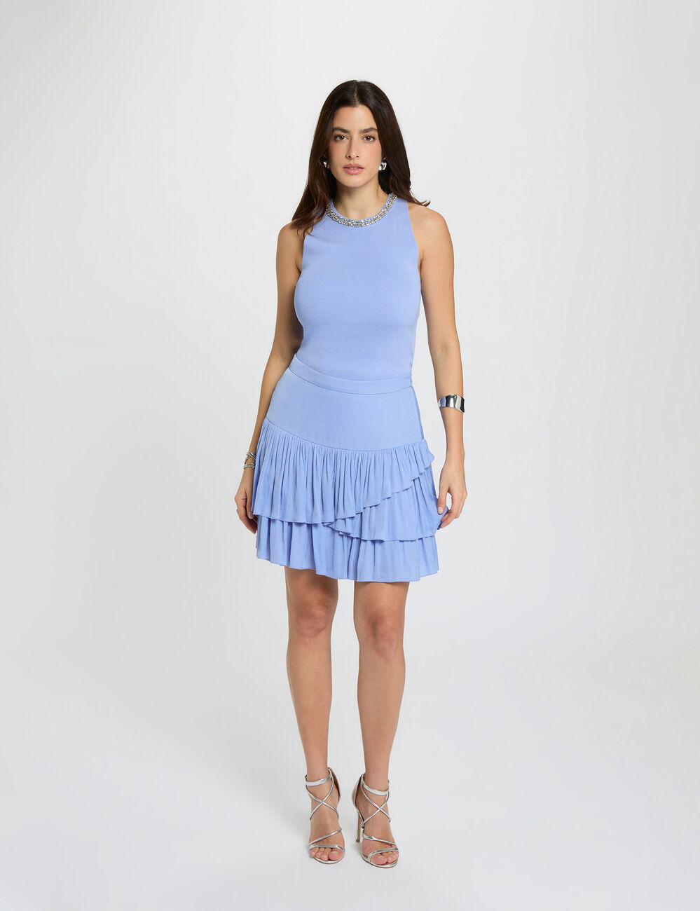 Kurzer, figurbetonter Rock blau damen