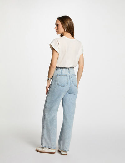T-shirt mit Aufschrift weiss damen
