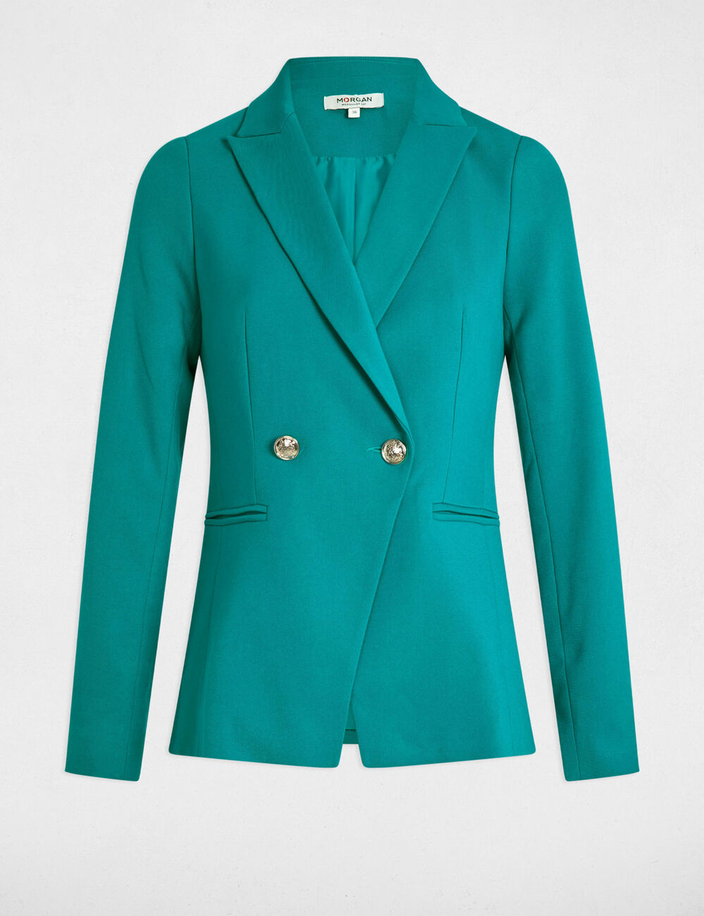 Geknöpfter taillierter Blazer türkisblau damen