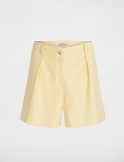 Short droit jaune pastel femme