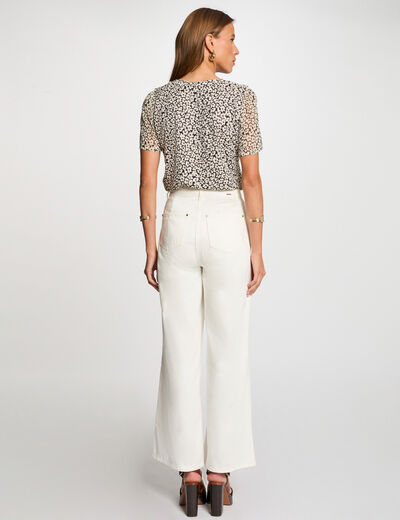 Blouse manches courtes blanc femme