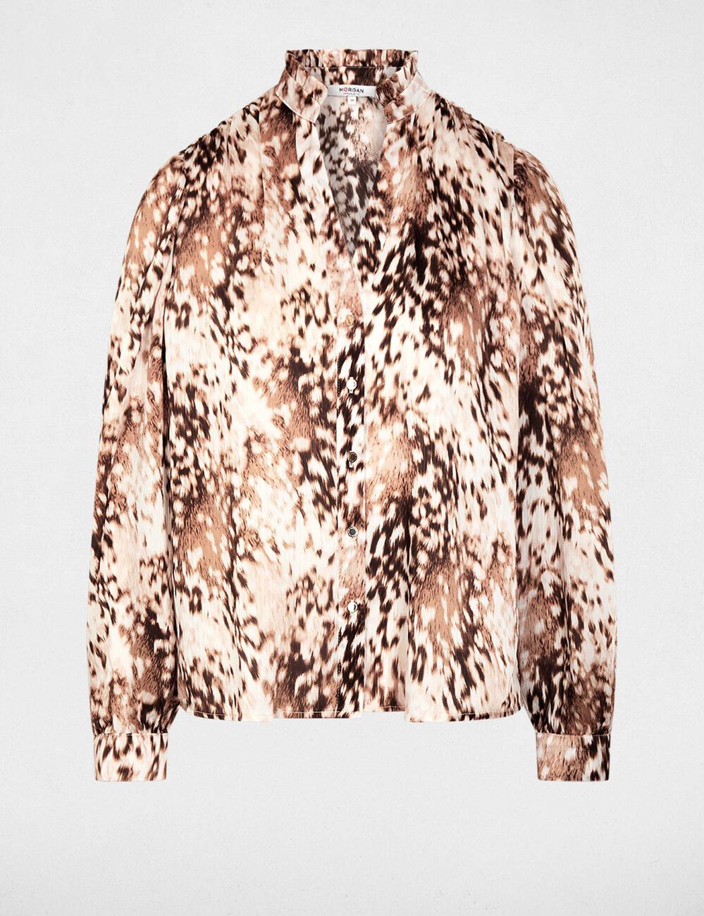 Chemise imprim&eacute;e col v multicolore femme