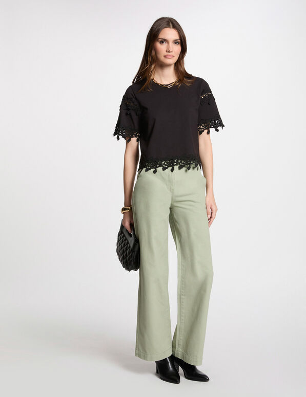 jeans mit weitem bein hellgrun damen Jeans mit weitem Bein hellgrün damen