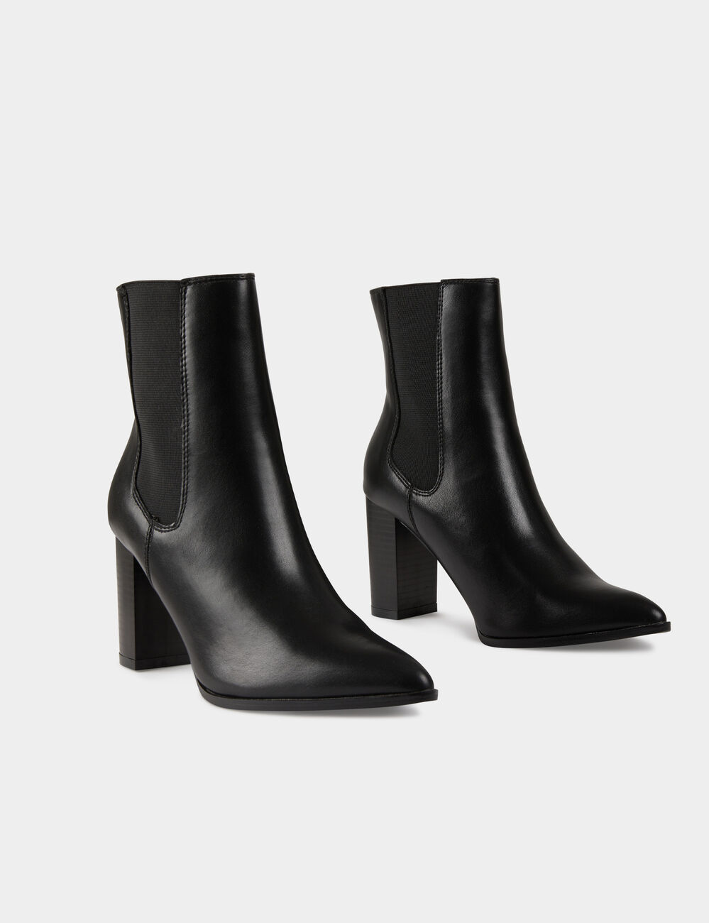 Elastische Stiefeletten mit Absätzen schwarz damen