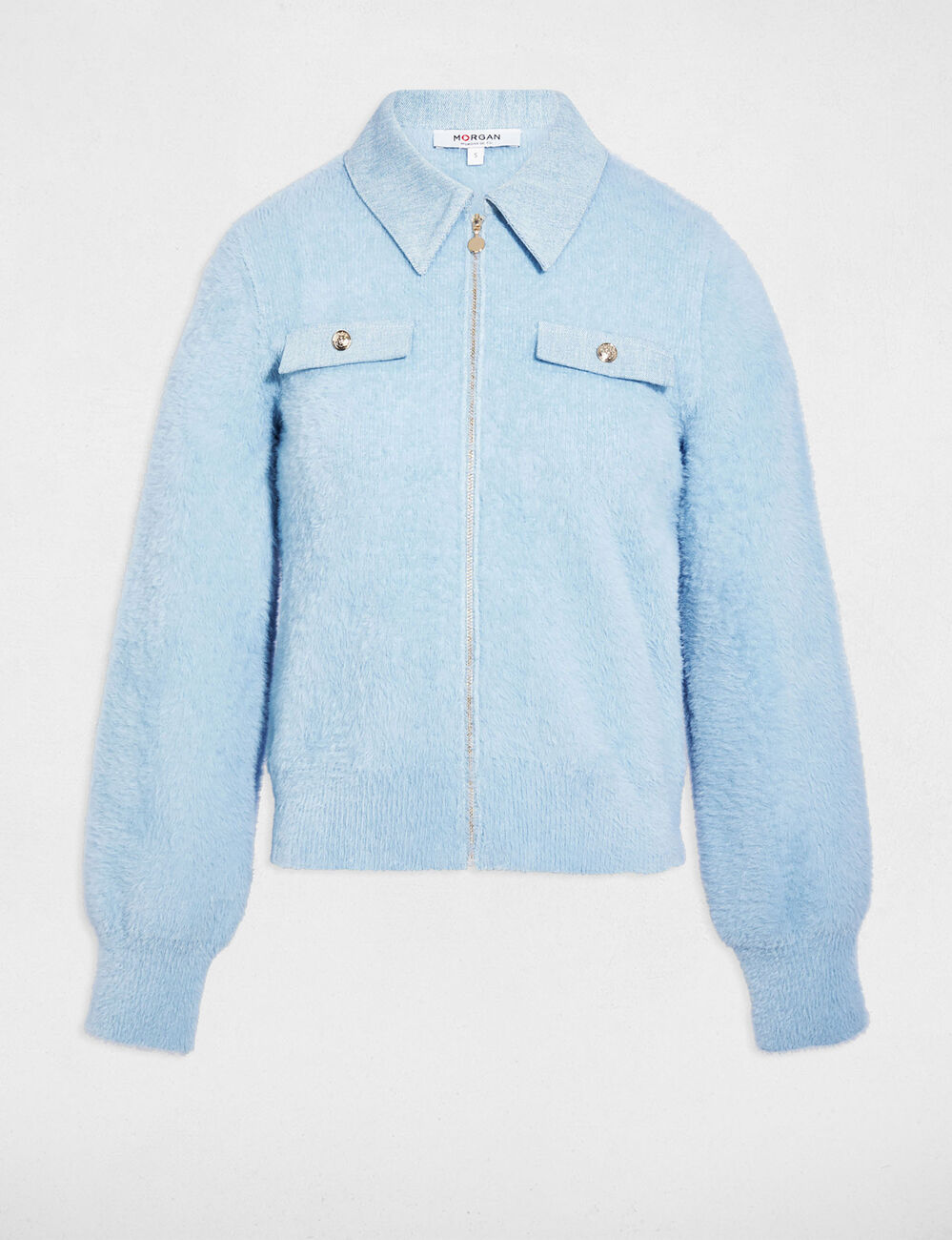 Jacke mit Reverskragen himmelblau damen