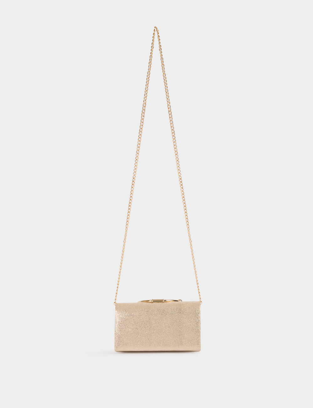 Sac pochette paillettes jaune or femme