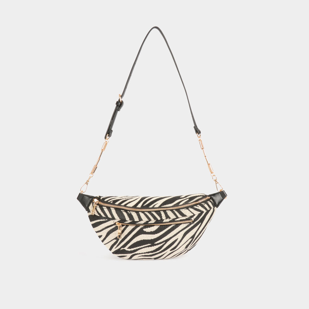 Gürteltasche mit Zebramuster elfenbein damen