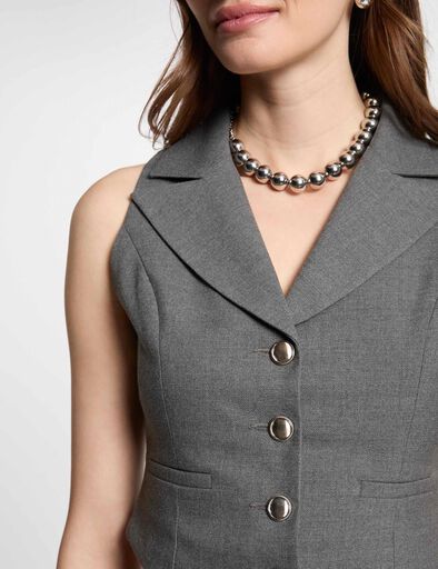 armellose taillierte weste gris clair damen Ärmellose, taillierte Weste gris clair damen