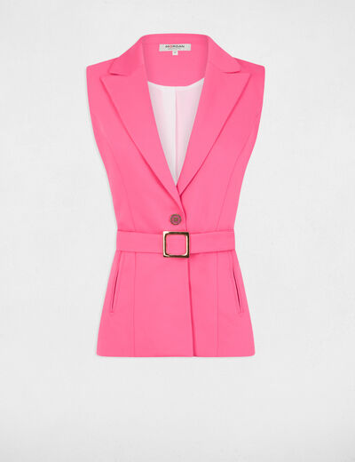 Kurze ärmellose Jacke rosa damen