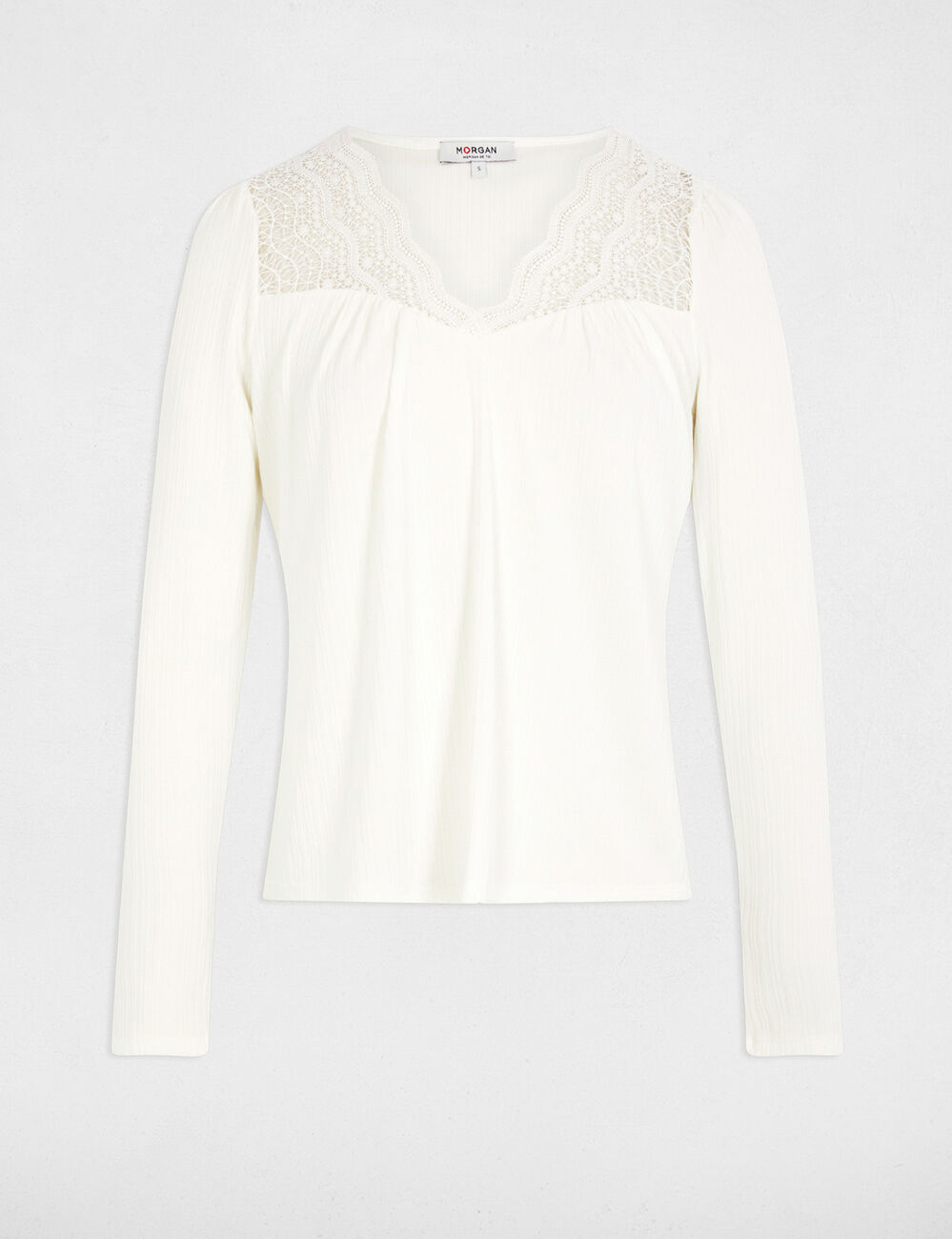 Langarm-T-Shirt weiss damen