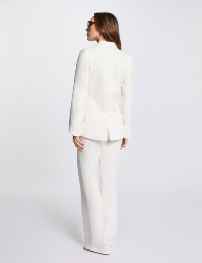 Bootcut-Hose mit hoher Taille weiss damen