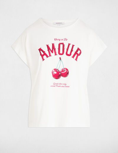 T-shirt mit Aufschrift weiss damen