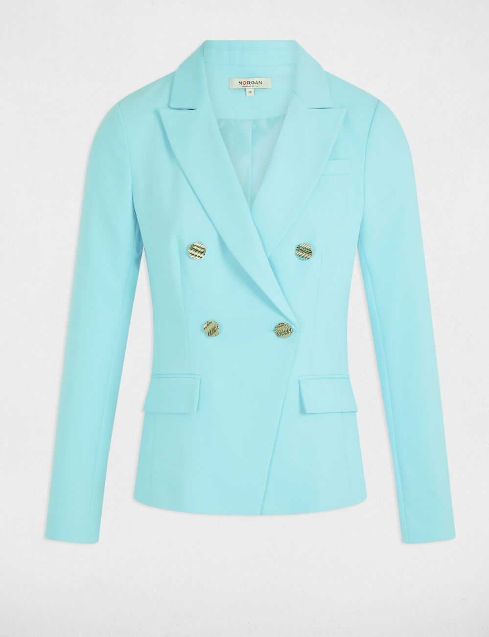Blazer mit doppelter Knopfleiste himmelblau damen
