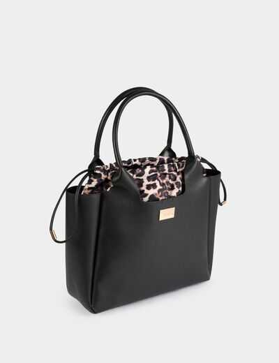 Sac cabas avec pochette noir femme