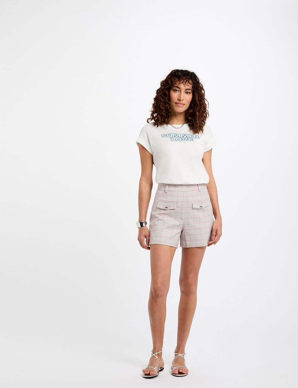 T-shirt à inscription blanc femme