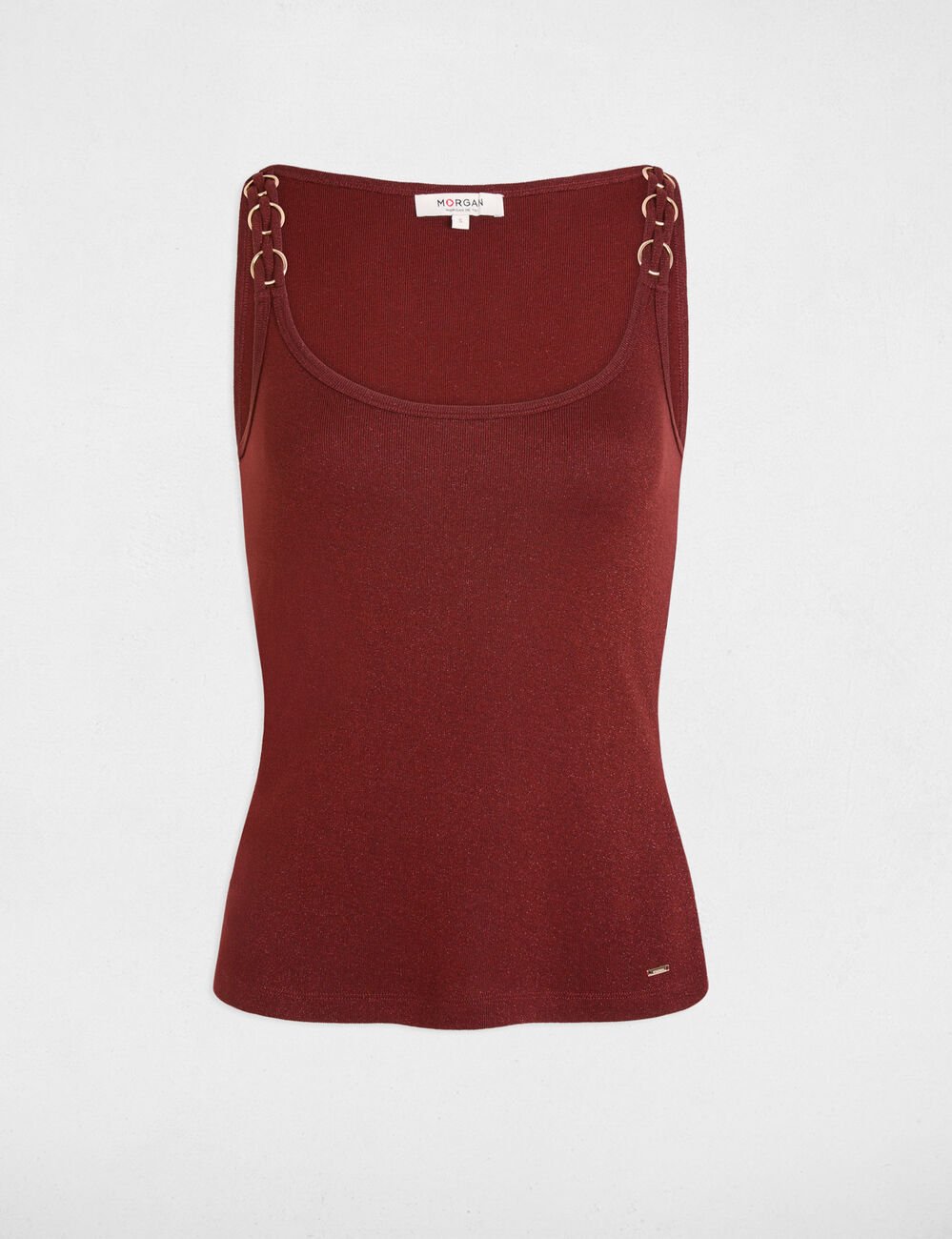 Tailliertes T-Shirt cognacbraun damen