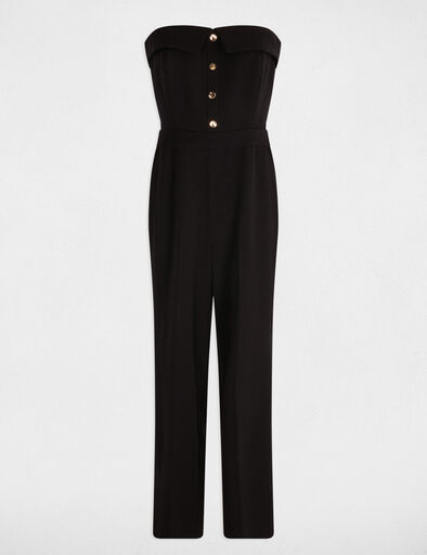 Langer Jumpsuit mit Bustier-Ausschnitt schwarz damen