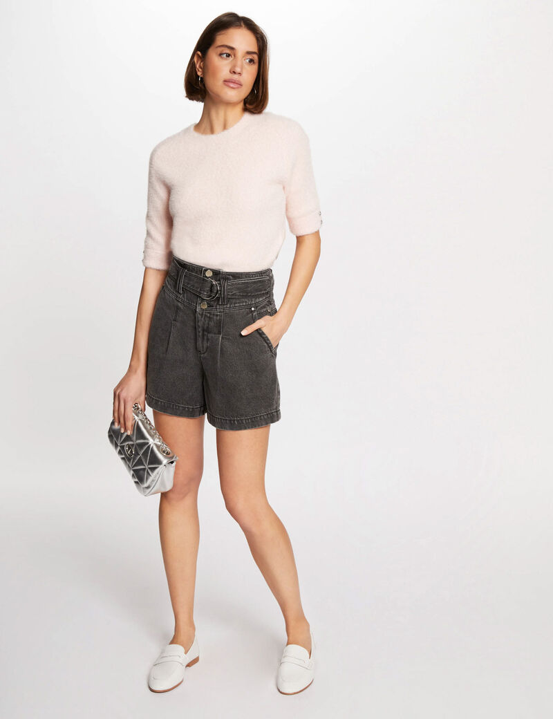 Kurzarm-Pullover rosa damen