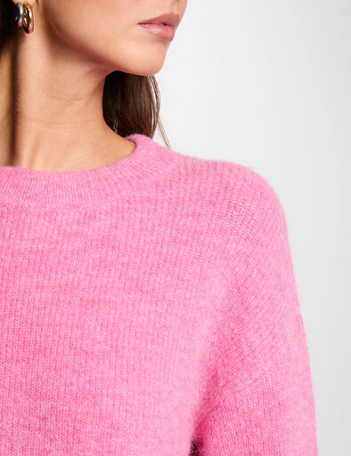 pull col rond manches longues rose femme Pull col rond manches longues rose femme