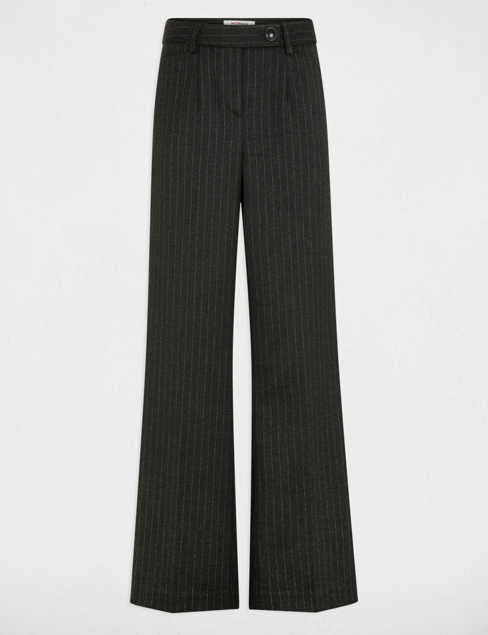 Pantalon large ray&eacute; gris fonc&eacute; femme