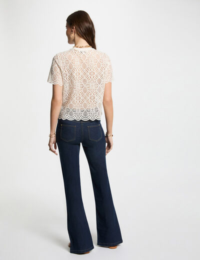 Jeans bootcut avec fentes denim brut femme