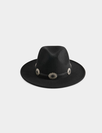 Hut mit Western-Details schwarz damen