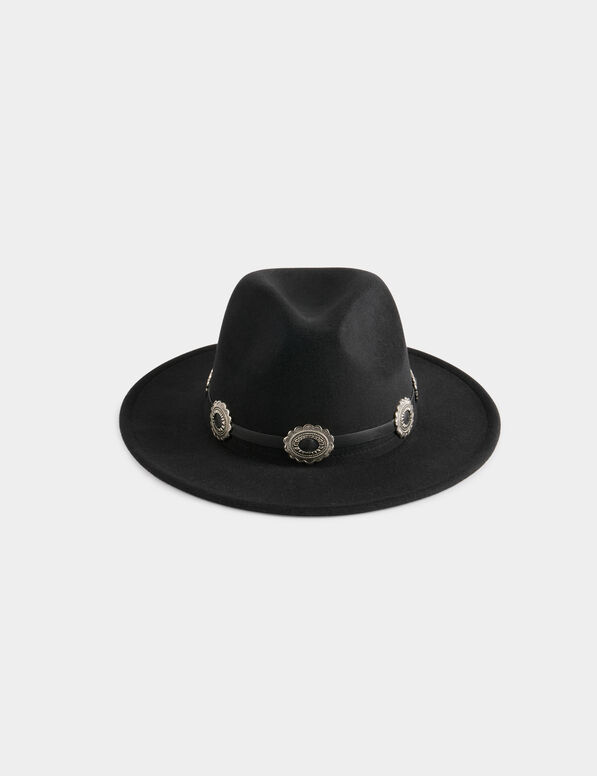 Hut mit Western-Details schwarz damen