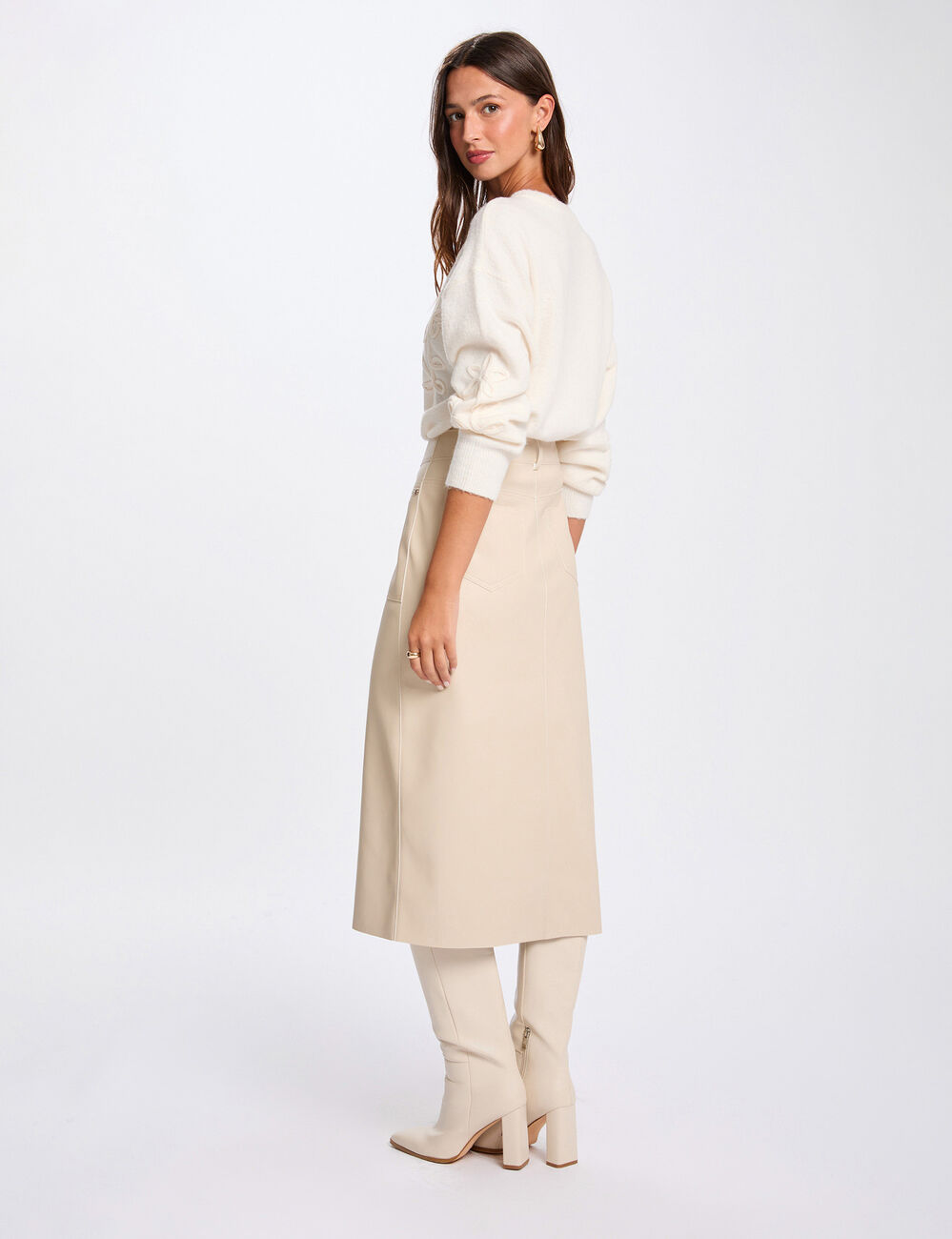 Figurbetonter Bleistiftrock creme damen