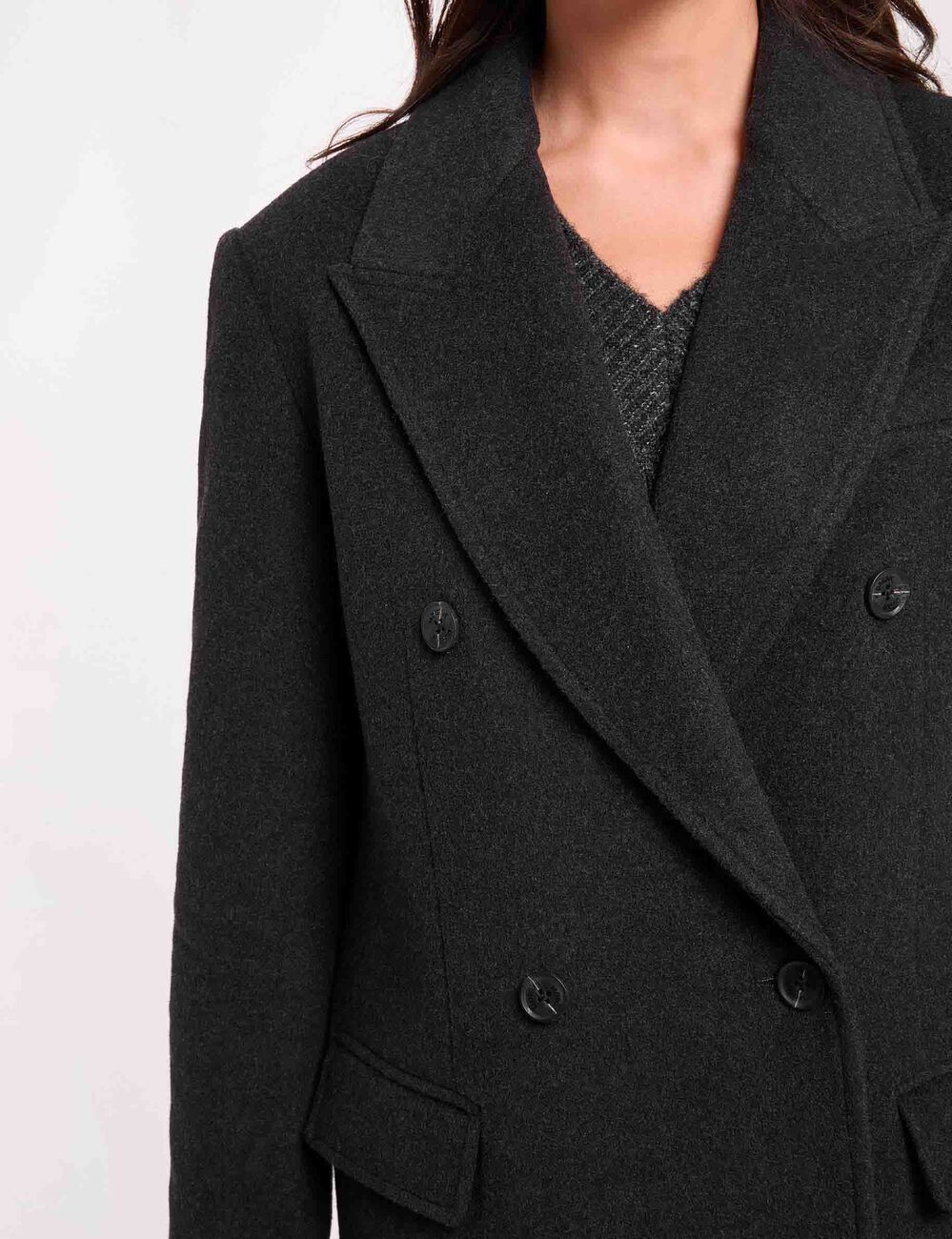 Langer Mantel mit Reverskragen damen