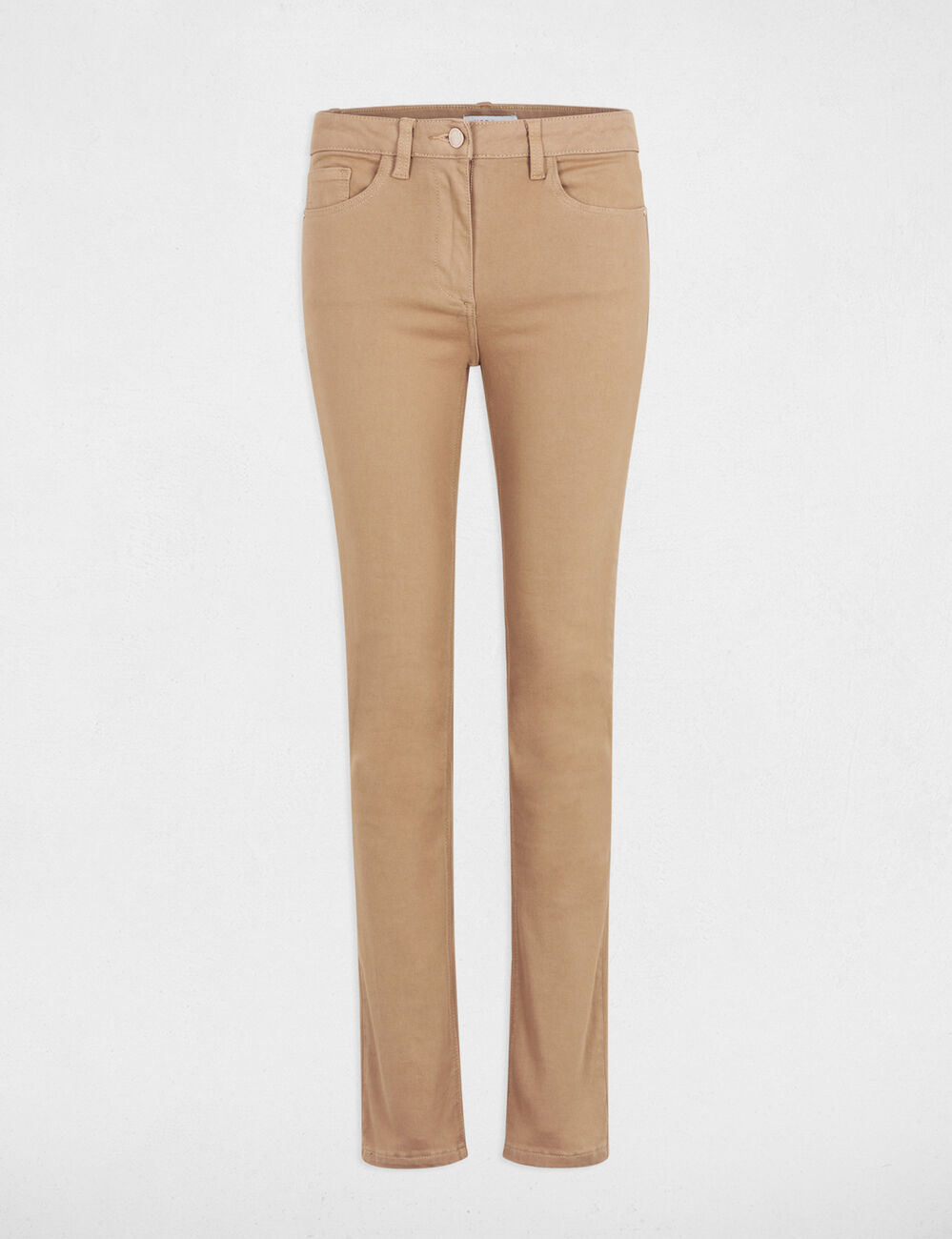 Pantalon droit camel femme