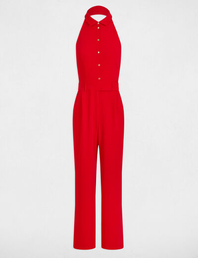 Langer Jumpsuit rot damen