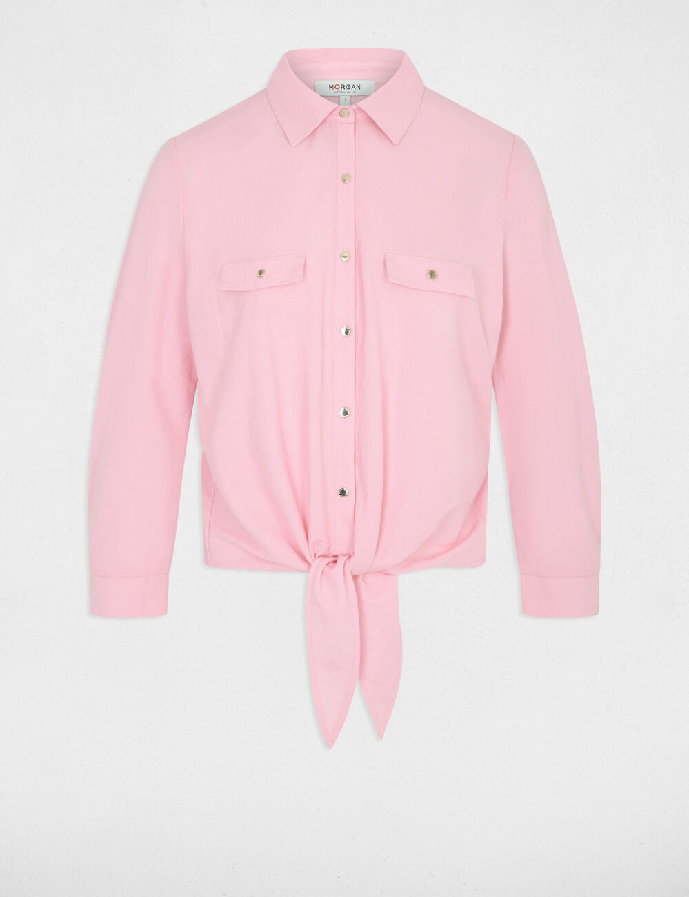 Gebundenes Hemd mit Reverskragen pastellrosa damen